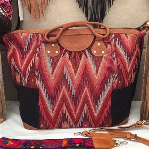Huipil weekender bag vintage textile boho spell